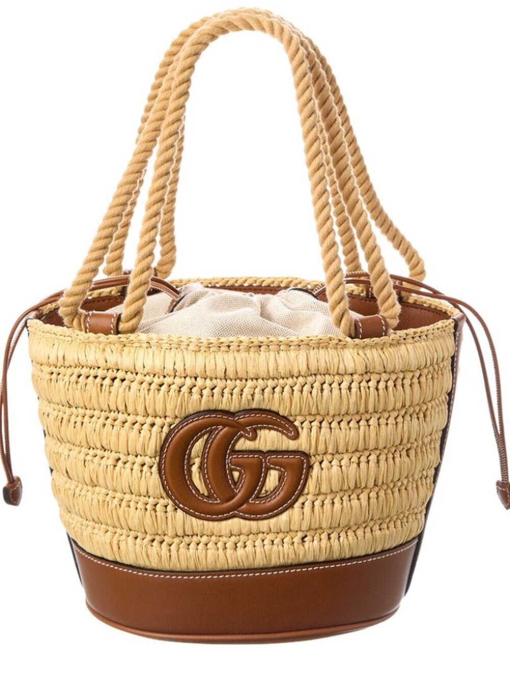 GUCCI Authentic NWT $2300 GG-logo woven convertible bucket bag